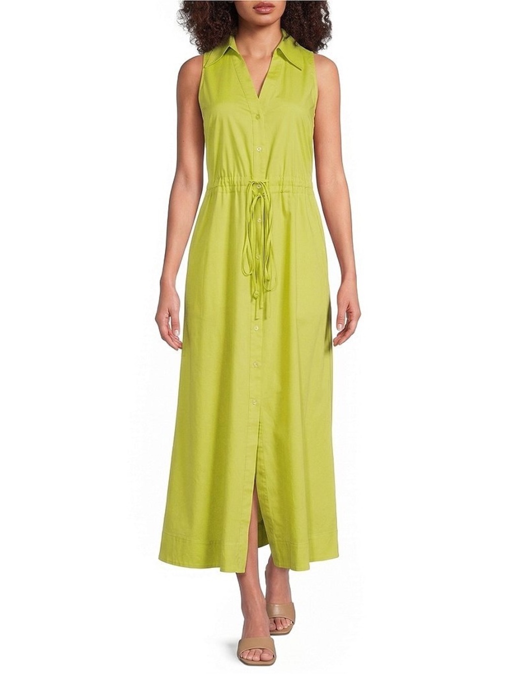 Alex Marie - Kim Collared Sleeveless Drapey Plaine Weave Dress - Size 4